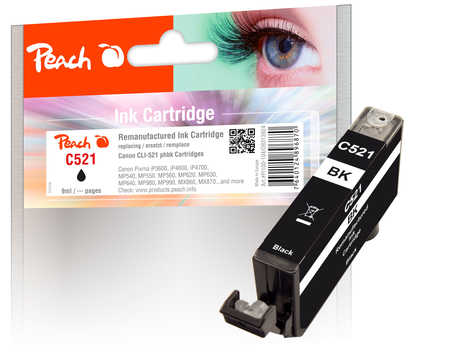 Peach  Ink Cartridge photoblack black, compatible with
ID-Fabricant: CLI-521BK, 2933B001