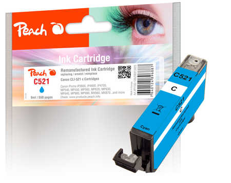 Peach Cartouche d'encre  cyan, compatible avec
ID-Fabricant: CLI-521C, 2934B001