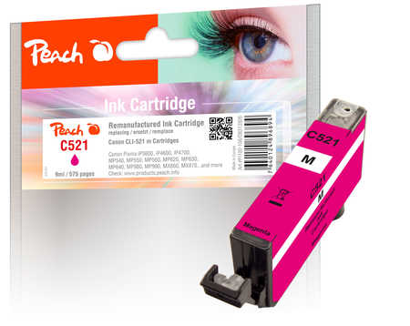 Peach Cartouche d'encre  magenta, compatible avec
ID-Fabricant: CLI-521M, 2935B001