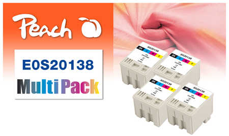 Peach  4-pack cartouche d'encre noire, couleur, compatible avec