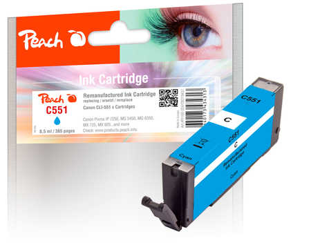 Peach  cartouche d'encre cyan compatible avec
ID-Fabricant: CLI-551C, 6509B001