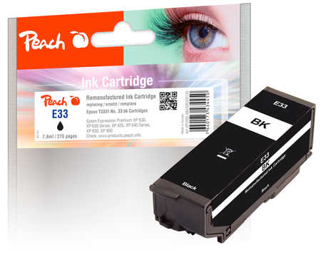 Peach Cartouche d'encre  noir, compatible avec
ID-Fabricant: T3331, No. 33 bk, C13T33314010