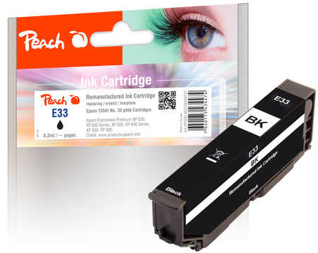 Peach  Ink Cartridge photoblack black, compatible with
ID-Fabricant: T3341, No. 33 phbk, C13T33414010