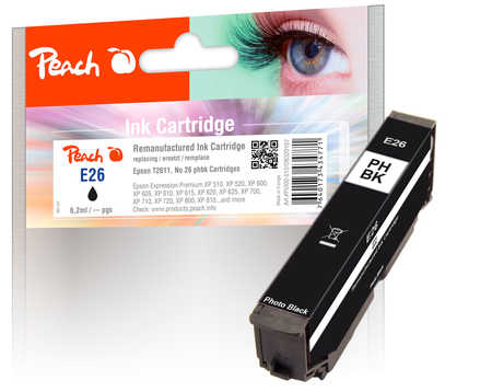 Peach  Ink Cartridge photoblack black, compatible with
ID-Fabricant: No. 26 phbk, C13T26114010