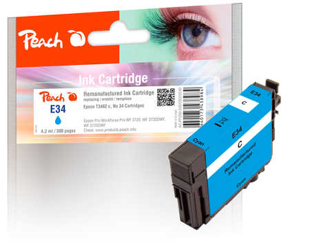 Peach Cartouche d'encre  cyan, compatible avec
ID-Fabricant: T3462, No. 34 c, C13T34624010