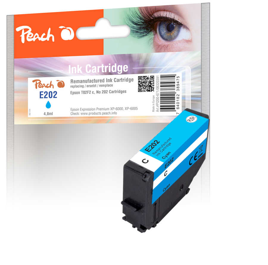 Peach Cartouche d'encre  cyan, compatible avec