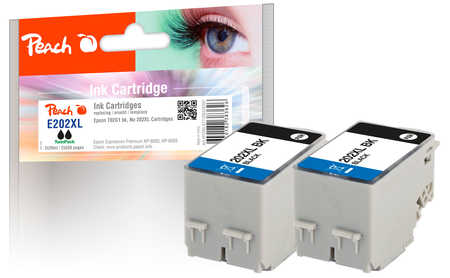 Peach Twin Pack cartouche d'encre noire, compatible avec
ID-Fabricant: No. 202XL, T02G1*2 Epson Expression Premium XP-6000