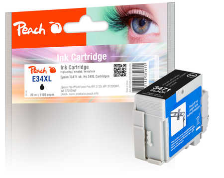 Peach  cartouche d'encre XL noire, compatible avec
ID-Fabricant: T3471, No. 34XL bk, C13T34714010