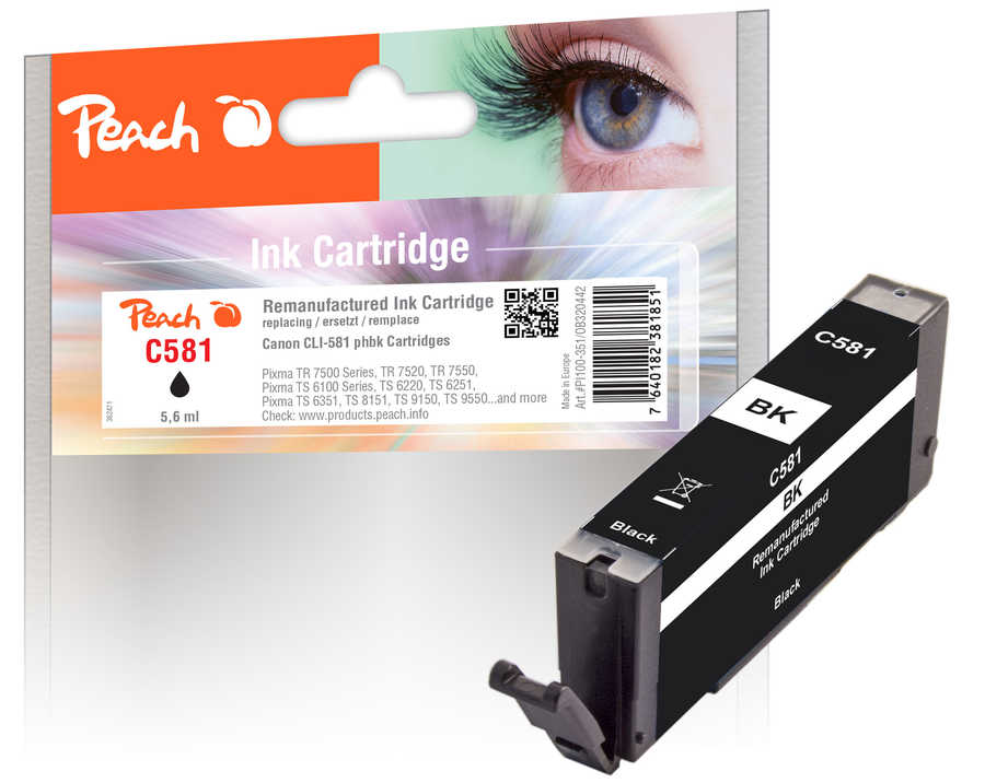 Peach  Ink Cartridge photoblack black, compatible with