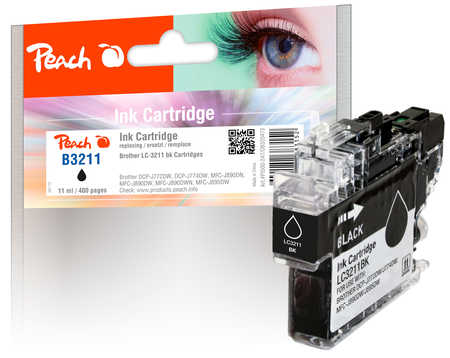 Peach Cartouche d'encre noir, compatible avec
ID-Fabricant: LC-3211BK Brother MFCJ 491 DW