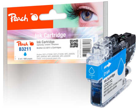 Peach Cartouche d'encre cyan, compatible avec
ID-Fabricant: LC-3211C Brother MFCJ 491 DW