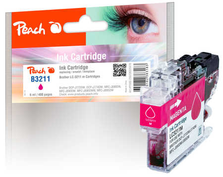 Peach Cartouche d'encre magenta, compatible avec
ID-Fabricant: LC-3211M Brother MFCJ 491 DW