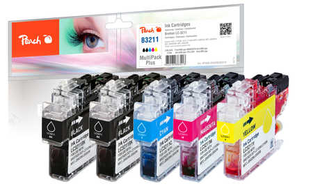 Peach Multipack Plus avec puce, compatible avec
ID-Fabricant: LC-3211 Brother MFCJ 491 DW