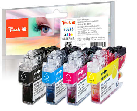 Peach Multipack avec puce, compatible avec
ID-Fabricant: LC-3213VALP Brother MFCJ 491 DW