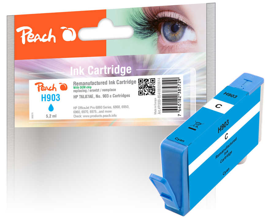 Peach  cartouche d'encre cyan compatible avec
ID-Fabricant: No. 903 c, T6L87AE