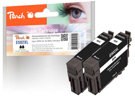 Peach  Twin Pack cartouche d'encre noire, compatible avec
ID-Fabricant: No. 502XLBK*2, C13T02W14010*2