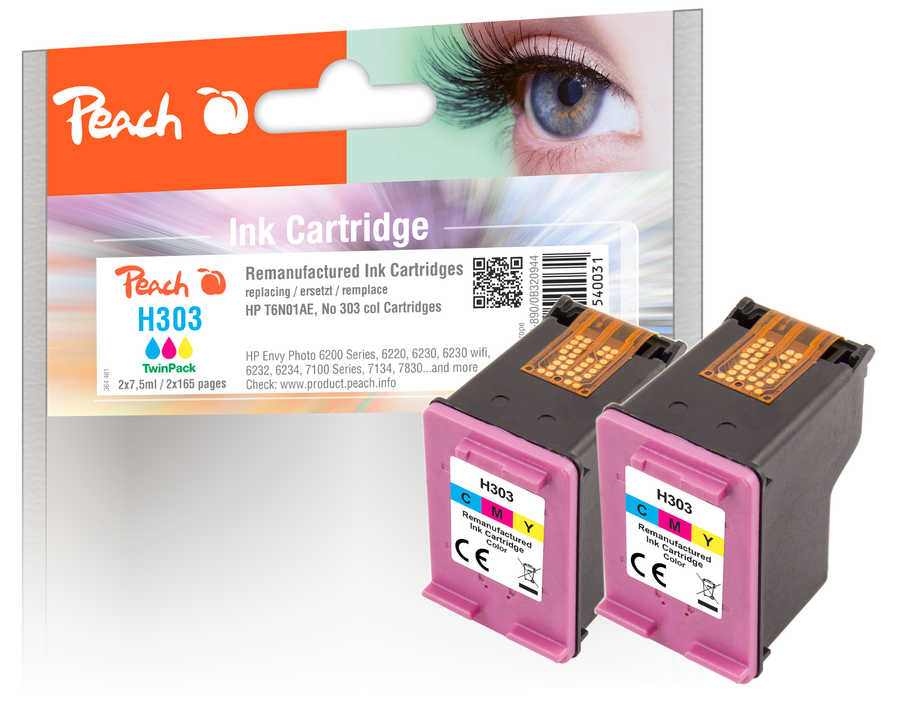 Peach  Double Pack tête d'impression couleur, compatible avec
ID-Fabricant: No. 303 C*2, T6N01AE*2