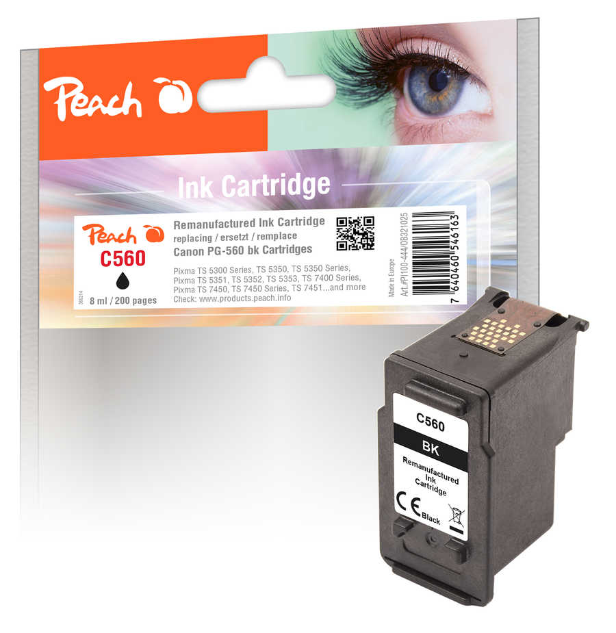 Peach  tête d'impression noire compatible avec
ID-Fabricant: PG-560, 3713C001