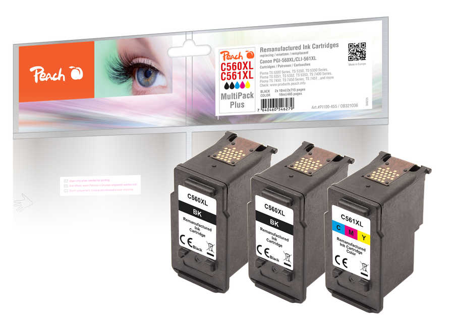 Peach  Multipack Plus compatible avec
ID-Fabricant: PG-560XL, CL-561XL, 3712C001, 3730C001