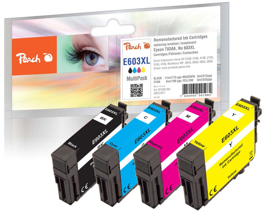 Peach  Multipack, XL compatible avec
ID-Fabricant: No. 603XL, C13T03A64010