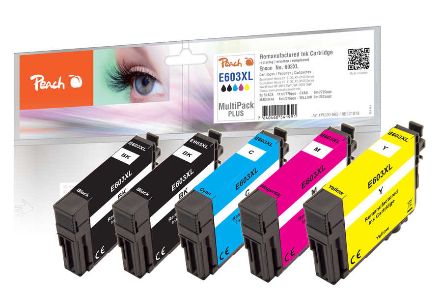 Peach  Multipack Plus, XL compatible avec
ID-Fabricant: No. 603XL, C13T03A14010, C13T03A64010