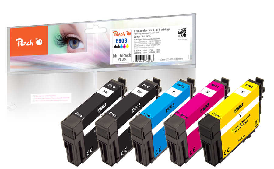 Peach  Multipack Plus, compatible avec
ID-Fabricant: No. 603, C13T03U14010, C13T03U64010