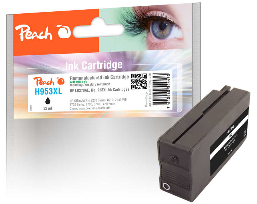 Peach  cartouche d'encre Cartridge noire compatible avec
ID-Fabricant: No. 953XL bk, L0S70AE