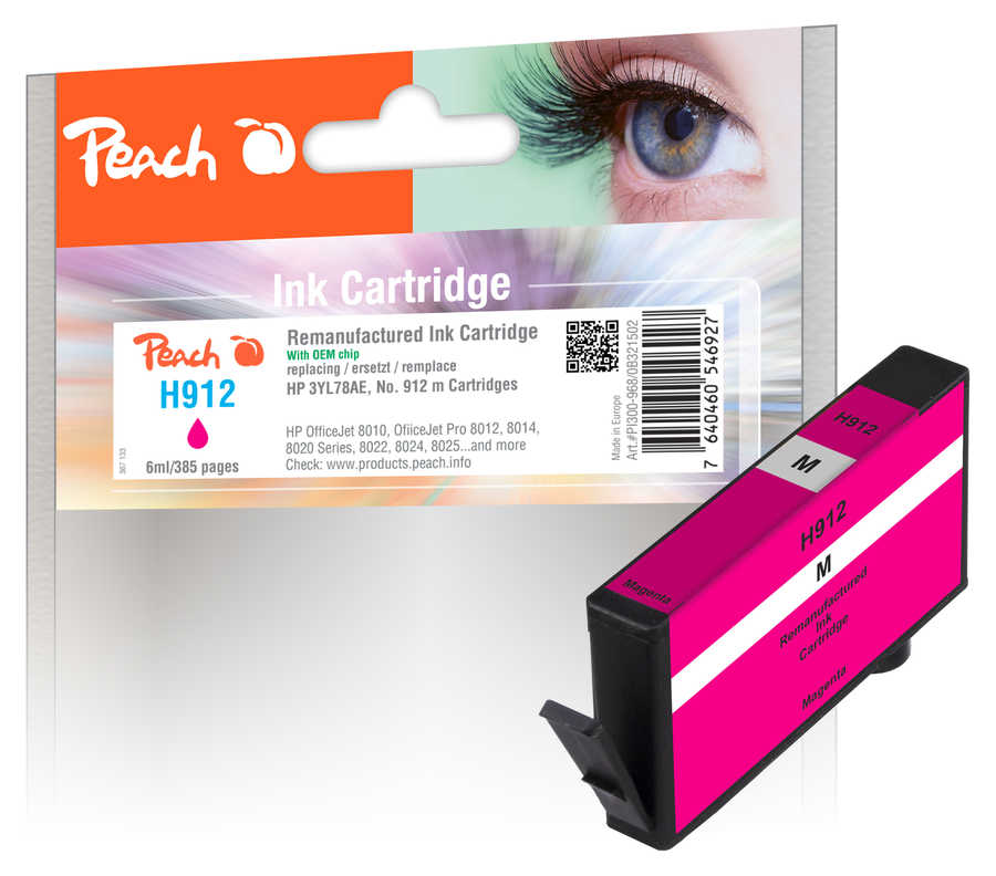 Peach  cartouche d'encre magenta compatible avec
ID-Fabricant: No. 912 M, 3YL78AE