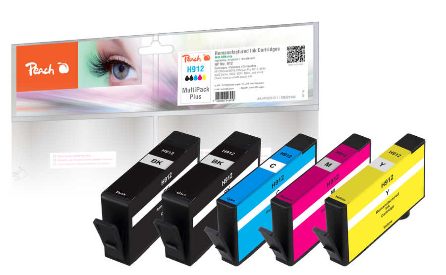 Peach Multipack Plus  avec puce compatible avec
ID-Fabricant: No. 912, 6ZC74AE
