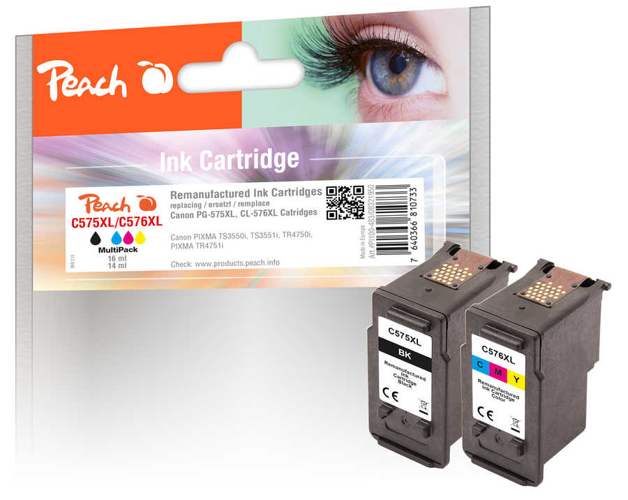 Peach  Multipack compatible avec
ID-Fabricant: PG-575XL, CL-576XL