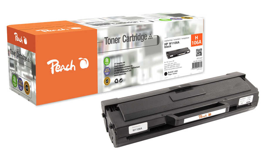 Peach  Toner Module noire, compatible avec
ID-Fabricant: No. 106A, W1106A