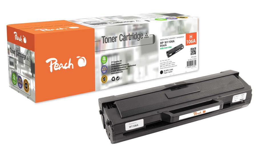 Peach  Toner Module noire, compatible avec
ID-Fabricant: No. 106A, W1106A