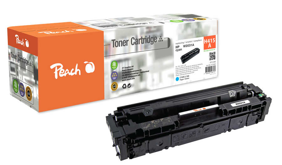 Peach  Cartouche de toner cyan, comapatible avec
ID-Fabricant: No. 415A, W2031A