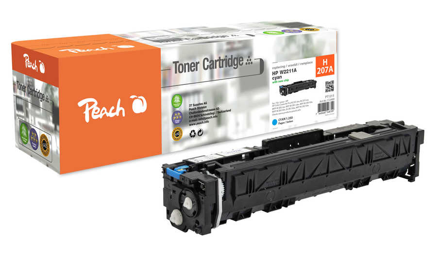 Peach  Cartouche de toner cyan, comapatible avec
ID-Fabricant: No. 207A, W2211A