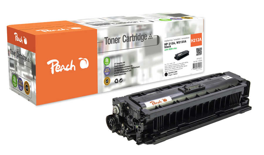 Peach  Cartouche de toner noire, comapatible avec
ID-Fabricant: No. 212A, W2120A