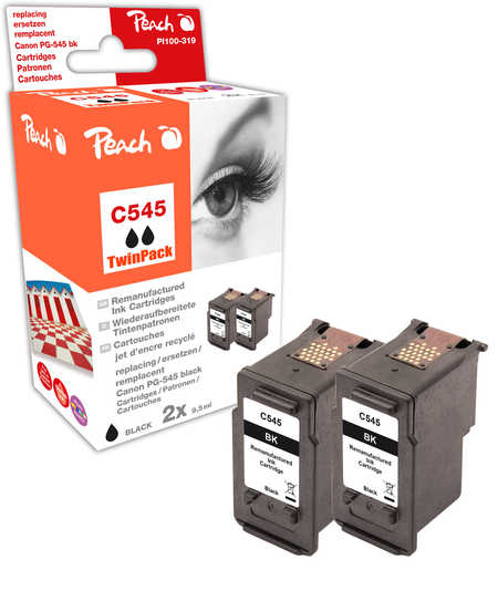 Peach  Double Pack tête d'impression noir, compatible avec
ID-Fabricant: PG-545*2, 8287B001*2