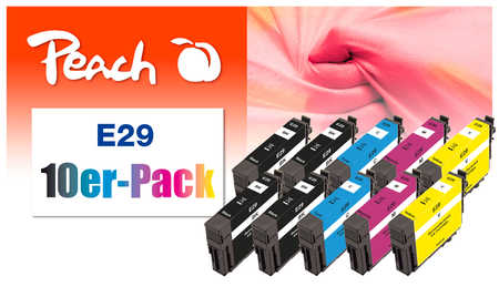 Peach  Pack de 10 cartouches d'encre compatible avec
ID-Fabricant: T2986, No. 29, C13T29864010