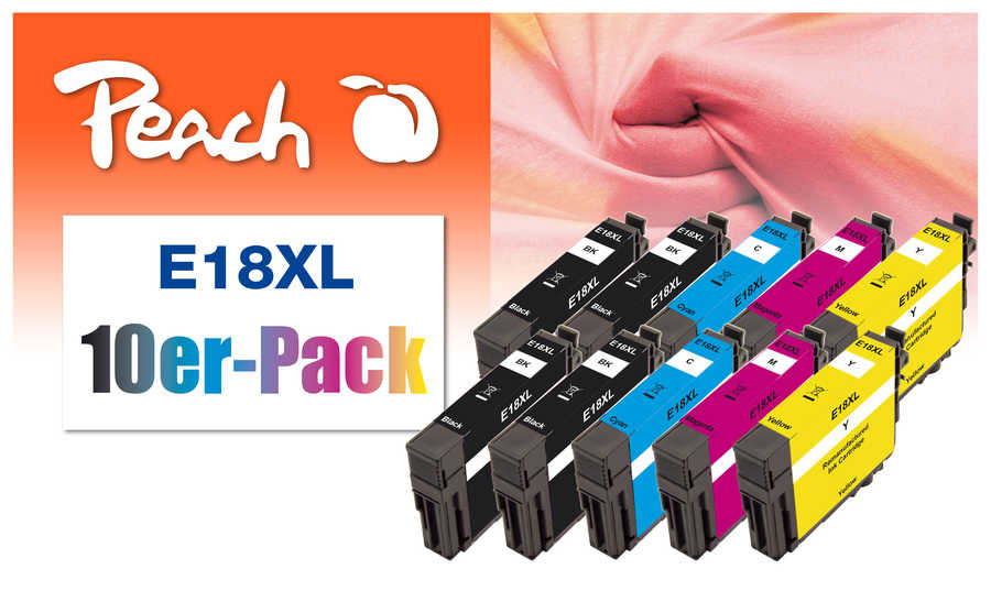 Peach  Pack de 10, compatible avec
ID-Fabricant: No. 18XL, C13T18164010