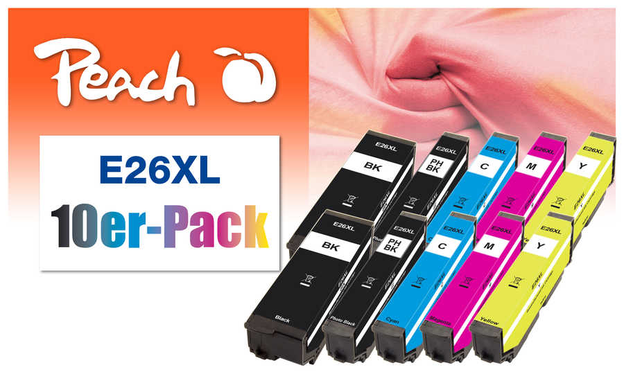 Peach  Pack de 10 cartouches d'encre, HY compatible avec
ID-Fabricant: No. 26XL, C13T26364010
