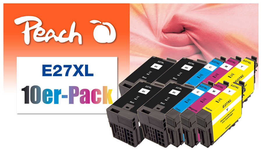 Peach  Pack de 10, compatible avec
ID-Fabricant: T2716, No. 27XL, C13T27164010*2
