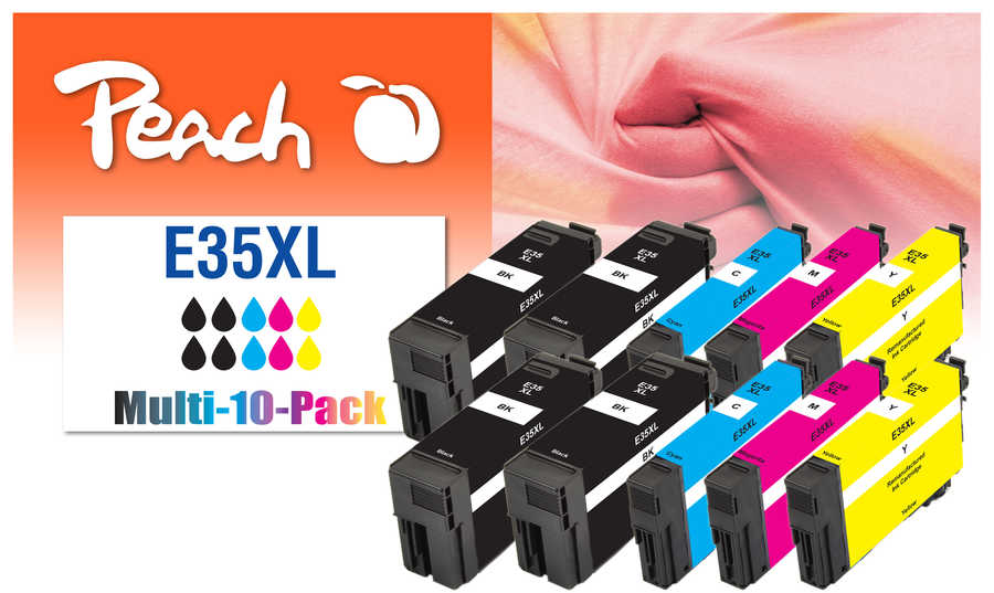 Peach  Pack de 10, compatible avec
ID-Fabricant: No. 35XL, T3591*4, T3592*2, T3593*2, T3594*2