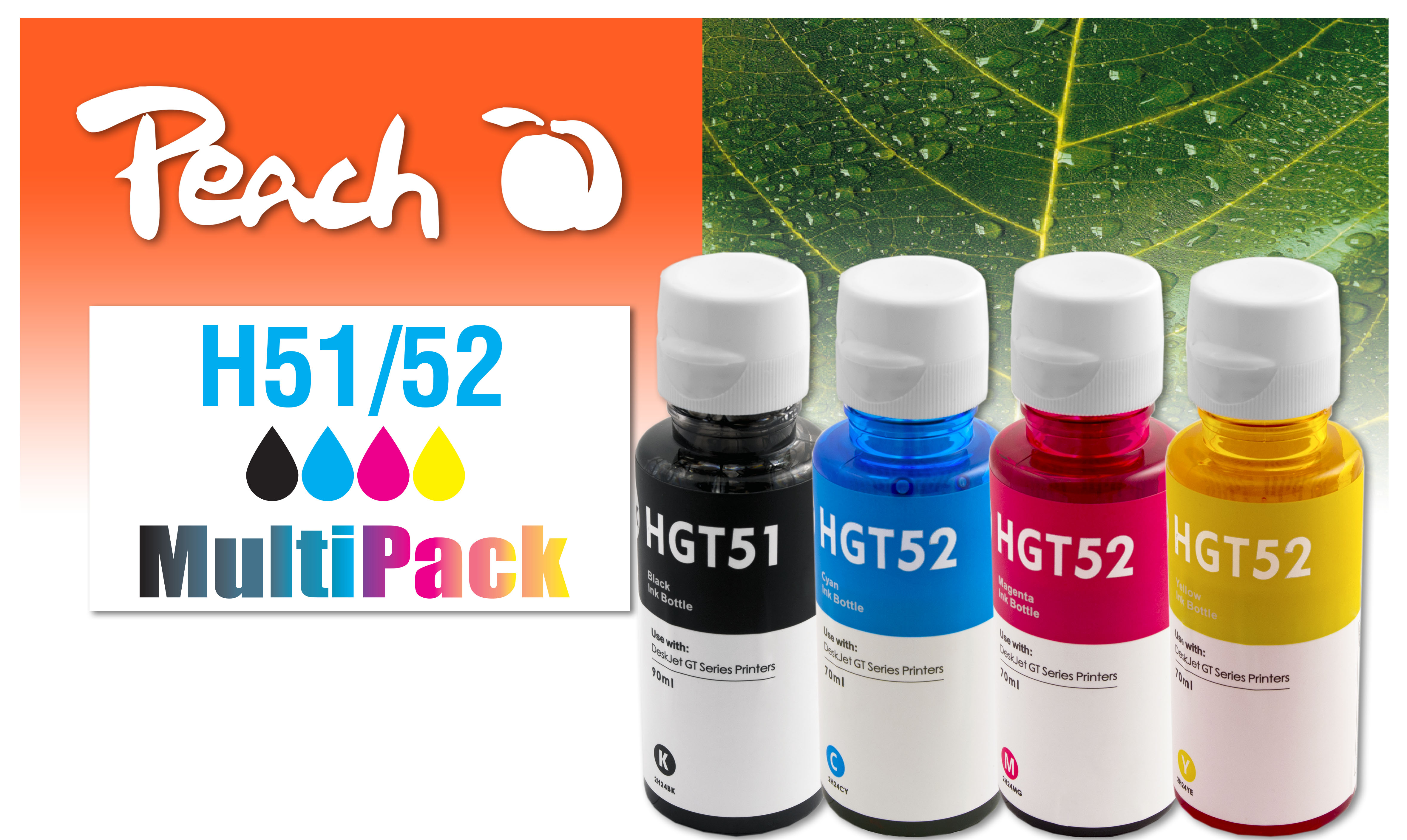 Peach  Multi Pack, compatible avec
ID-Fabricant: GT51, GT52, M0H57AE, M0H54AE, M0H55AE, M0H56A