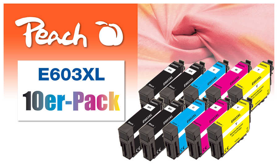 Peach  Pack de 10 cartouches d'encre, XL, compatible avec
ID-Fabricant: T03A1*4, T03A2*2, T03A3*2, T03A4*2