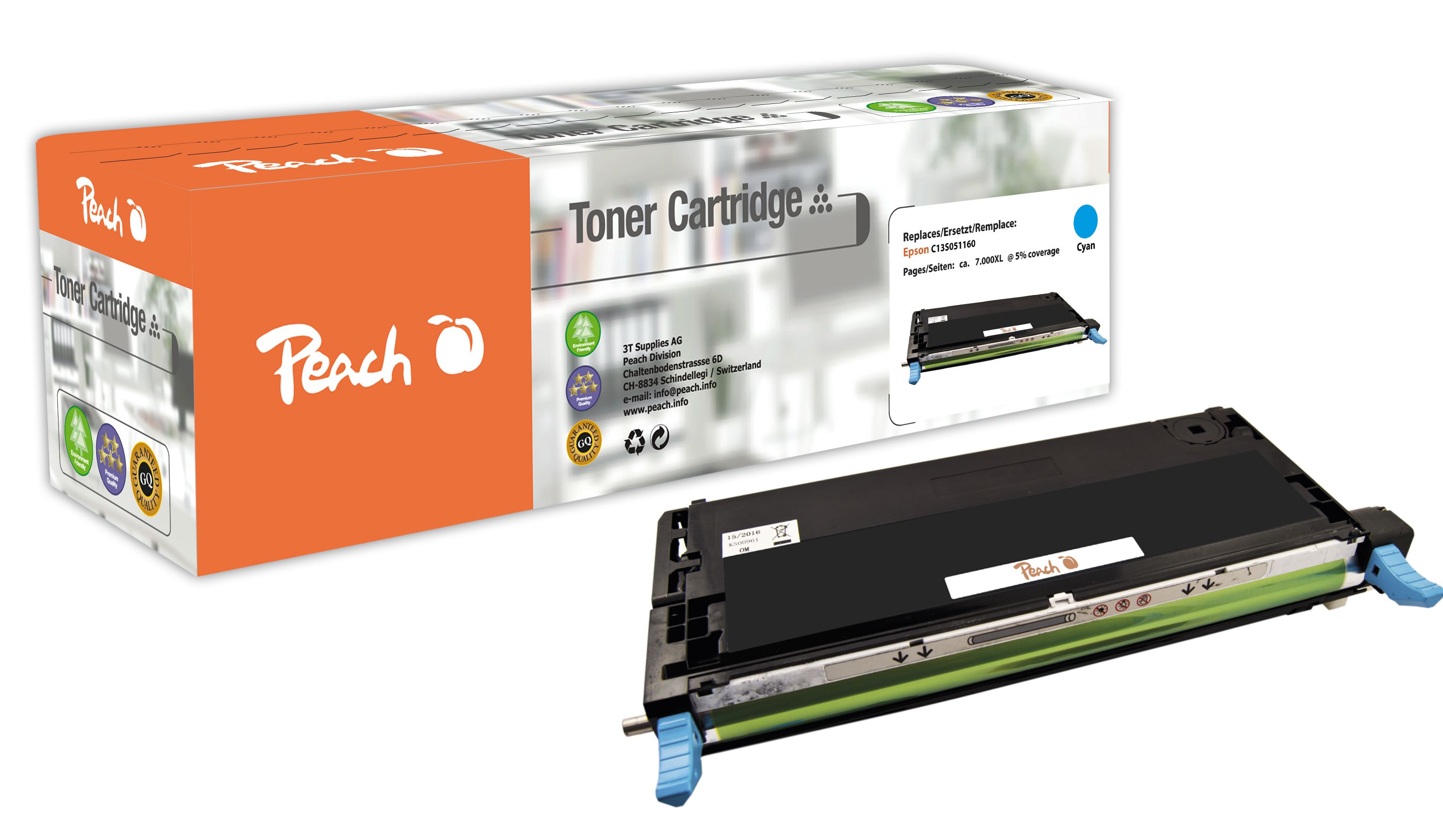 Peach  Toner Module cyan, compatible avec
ID-Fabricant: C13S051160