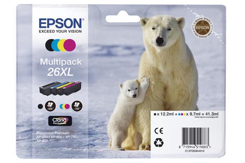 Original Cartouches d'encre Multipack originale XL PBKCMY
ID-Fabricant: No. 26XL, C13T26364010