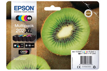 Original Cartouches d'encre Multipack originale BKCMY
ID-Fabricant: T02G7, No. 202XL, C13T02G74010