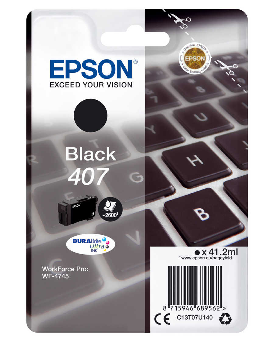 Original Cartouche d'encre noire originale
ID-Fabricant: No. 407BK, T07U140