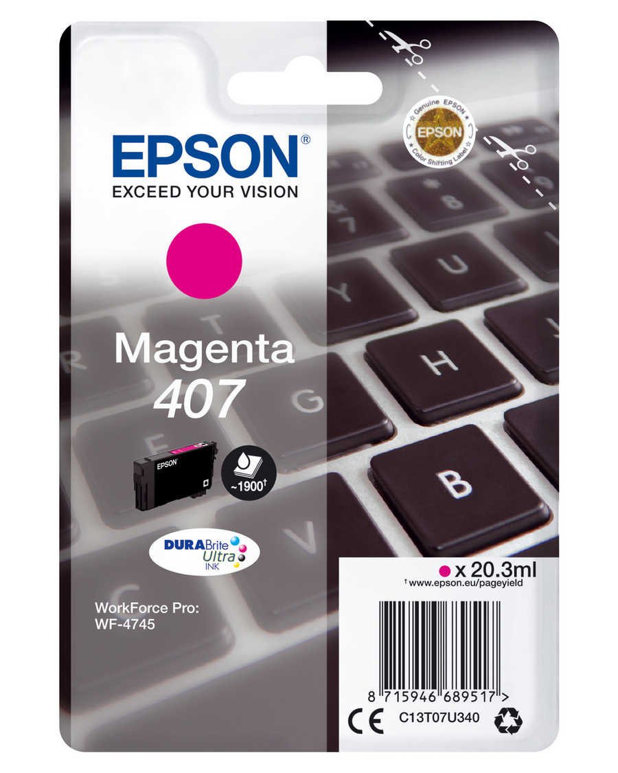 Original Cartouche d'encre magenta originale
ID-Fabricant: No. 407M, T07U340