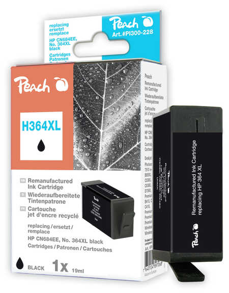 Peach  cartouche d'encre Cartridge noire compatible avec
ID-Fabricant: No. 364XL bk, CN684EE, CB321EE
