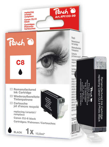 Peach  Ink Cartridge photoblack black, compatible with
ID-Fabricant: CLI-8BK, 0620B001, 0620B029